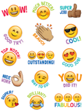 Various Emojis,Stickers And Fonts Sizes